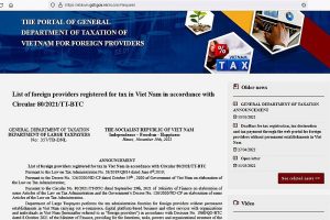 Danh sách 39 nhà thầu nước ngoài đăng ký thuế tại Việt Nam