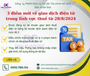 3 điểm mới về giao dịch điện tử trong lĩnh vực thuế từ 28/8/2024