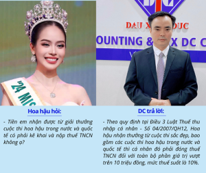 Tiền nhận được từ giải thưởng cuộc thi hoa hậu có phải kê khai và nộp thuế TNCN không?