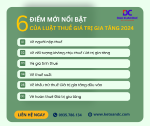 6 điểm mới nổi bật của luật thuế giá trị gia tăng 2024