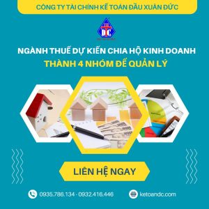 NGÀNH THUẾ DỰ KIẾN CHIA HỘ KINH DOANH THÀNH 4 NHÓM ĐỂ QUẢN LÝ