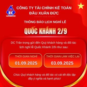 THÔNG BÁO LỊCH NGHỈ LỄ QUỐC KHÁNH 2/9
