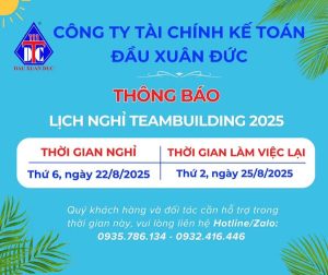 THÔNG BÁO LỊCH NGHỈ TEAMBUILDING 2025
